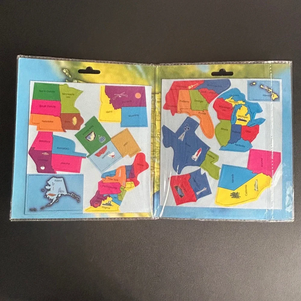 Greenbrier International Magnetic American Map 12 Piece Kids‎ Educational Toy